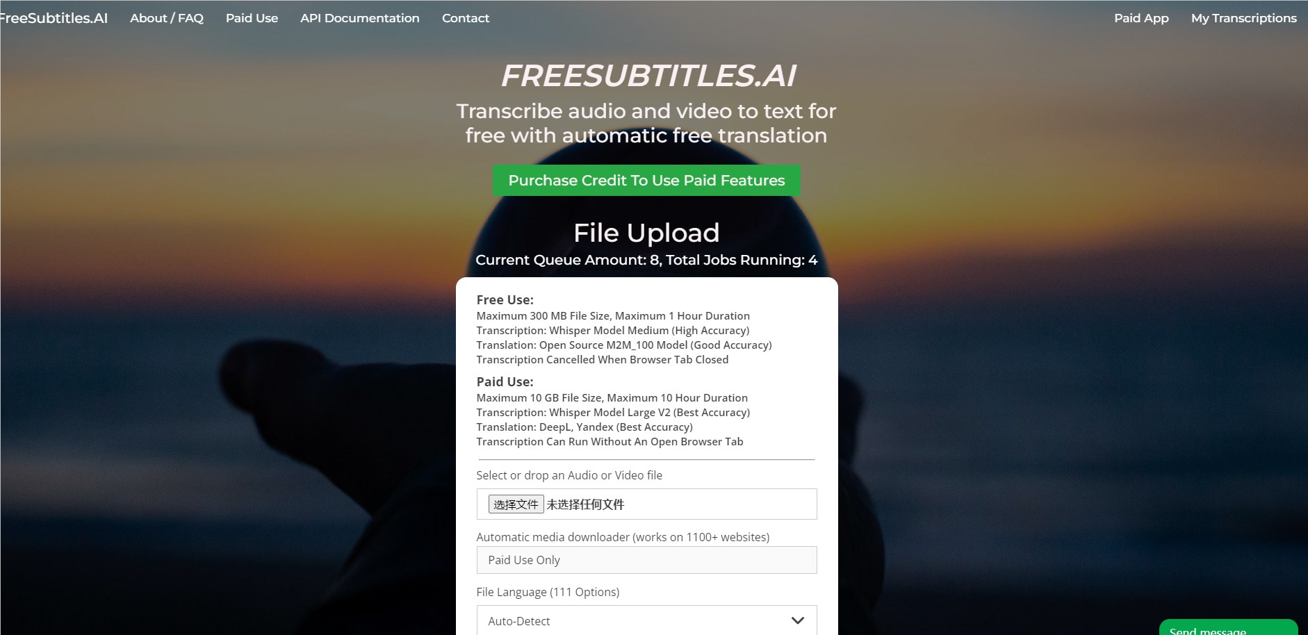 免费AI在线字幕生成工具Free Subtitles 支持111种语言