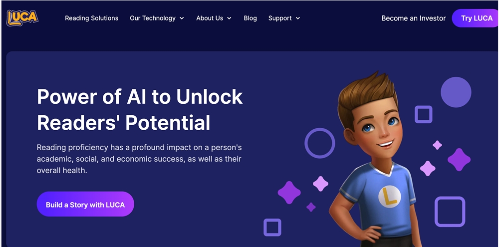 Luca.ai 网站利用 ChatGPT 向有阅读障碍的儿童教授阅读技能